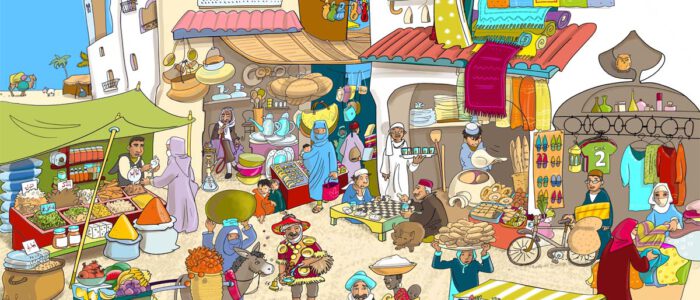 Wimmelbild Illustration Anke Sebening